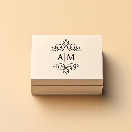 Elegant, koninklijk, monogram zelfinktende stempel