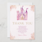 Elegant Koninklijk Prinsessen Kasteel Verjaardagsf Bedankkaart (Voorkant)