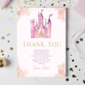 Elegant Koninklijk Prinsessen Kasteel Verjaardagsf Bedankkaart