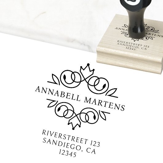 Elegant, koninklijk rubberstempel