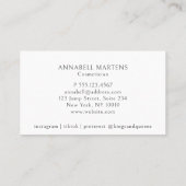 Elegant, koninklijk, salon, blush-roze visitekaartje (Achterkant)