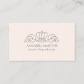 Elegant, koninklijk, salon, blush-roze visitekaartje (Voorkant)