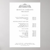 Elegant, koninklijk, witte prijslijst poster (Voorkant)