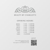 Elegant, Koninklijk, Zakelijk, Openingstijden & QR Raamsticker (Vel)