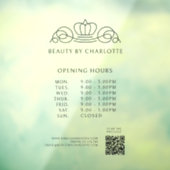 Elegant, Koninklijk, Zakelijk, Openingstijden & QR Raamsticker (Vel 3)