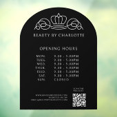 Elegant, Koninklijk, Zakelijk, Openingstijden & QR Raamsticker (Vel 3)