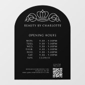 Elegant, Koninklijk, Zakelijk, Openingstijden & QR Raamsticker (Vel)