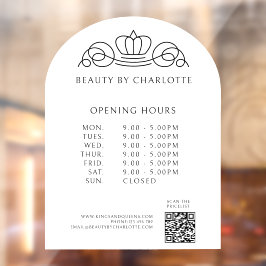 Elegant, Koninklijk, Zakelijk, Openingstijden & QR Raamsticker
