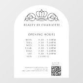 Elegant, Koninklijk, Zakelijk, Openingstijden & QR Raamsticker (Vel)
