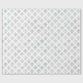 Elegant Koninklijk Zilver Fleur De Lis Cadeaupapier (Vlak)