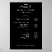 Elegant, koninklijk, zwart prijslijst poster (Voorkant)
