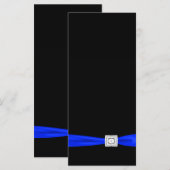 Elegant koninklijkblauw en zwart trouwprogramma programmakaart (Voorkant / Achterkant)