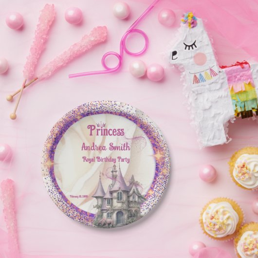 Elegant Koninklijke Prinses Verjaardagsfeest Papieren Bordje (Feest)