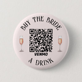 Elegant Koop de BRUID een drankje QR-knop Ronde Button 5,7 Cm