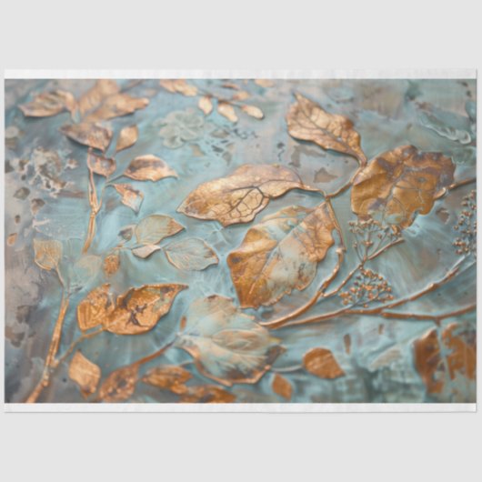 Elegant koper botanisch weefsel papier (Voorkant)