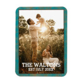 Elegant koper en Blauwgroen Lijst fotomagneet Magneet (Verticaal)