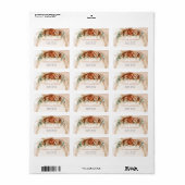 Elegant koper en bordeaux bloemen groen boog etiket (Full Sheet)