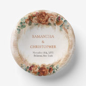 Elegant koper en bordeaux bloemen groen boog papieren kommen (Voorkant)