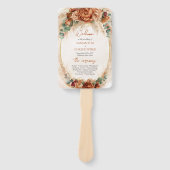 Elegant Koper en bordeaux bloemen salie programma Handwaaier (Voorkant)