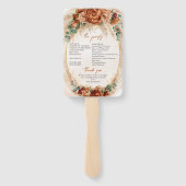 Elegant Koper en bordeaux bloemen salie programma Handwaaier (Achterkant)