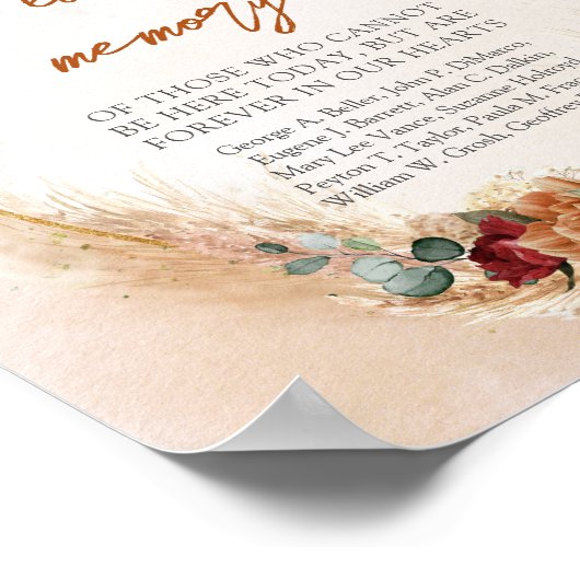 Elegant koper en bordeaux boog In liefdevolle heri Poster (Hoek)