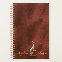 Elegant koper en goud Greyhound Dog Monogram