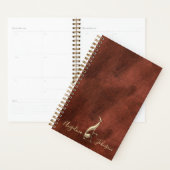Elegant Koper en Goud Windhond Honden Monogram Planner (Display)