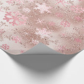 Elegant koper en roze kerstboomschilderpatroon cadeaupapier (Hoek)
