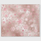 Elegant koper en roze kerstboomschilderpatroon cadeaupapier (Vlak)