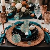 Elegant koper en turquoise confetti