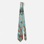 Elegant koper en turquoise LG Floral Pattern Stropdas (Voorkant)