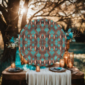 Elegant koper en turquoise patroon papieren bordje