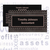 Elegant koper en zwart patroon accountant visitekaartje