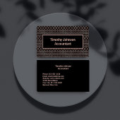 Elegant koper en zwart patroon accountant visitekaartje