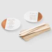 Elegant Koper Folie Gepersonaliseerd Trouwceremoni Handwaaier (Niet-gemonteerd)