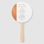 Elegant Koper Folie Gepersonaliseerd Trouwceremoni Handwaaier (Voorkant)