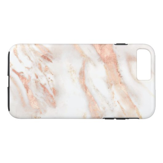 Elegant koper | Girly Roos Gold Marble Case-Mate iPhone Case (Achterkant (Horizontaal))