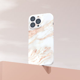 Elegant koper | Girly Roos Gold Marble Case-Mate iPhone Case