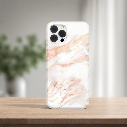Elegant koper | Girly Roos Gold Marble Case-Mate iPhone Case
