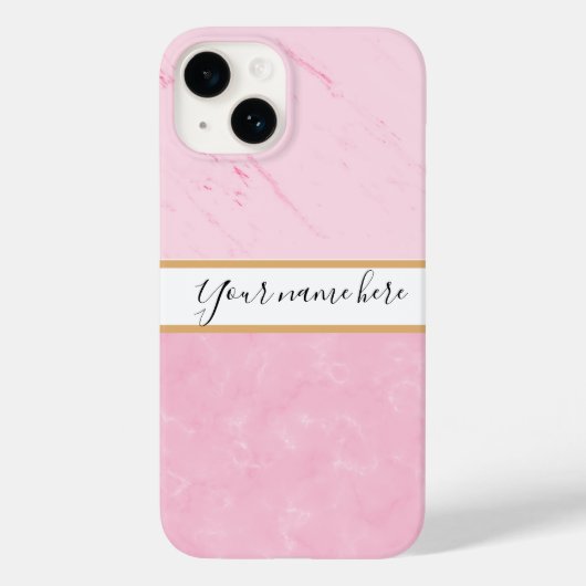 Elegant koper | Girly Roos Goud Marmer monogram Case-Mate iPhone Case (Achterkant)