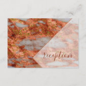 Elegant koper Gold Marble Geometric Reception Informatiekaartje (Achterkant)