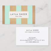 Elegant koper goud en turquoise strepen visitekaartje (Voorkant / Achterkant)