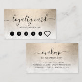 Elegant koper goud witte marmer make-up artiest klantenkaartje (Voorkant / Achterkant)