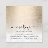 Elegant koper goud witte marmer make-up artiest vierkante visitekaartje (Achterkant)