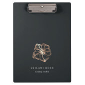 Elegant koper Hibiscus Flower Personalized Klembord (Voorkant)