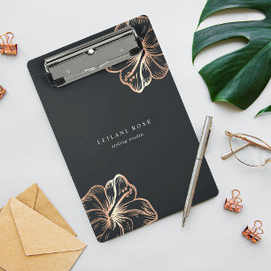 Elegant koper Hibiscus Flower Personalized Mini Klembord