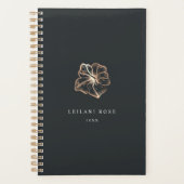 Elegant koper Hibiscus Flower Personalized Planner (Voorkant)