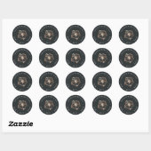 Elegant koper Hibiscus Flower Personalized Ronde Sticker (Vel)