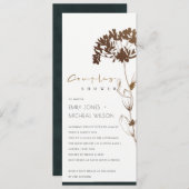 ELEGANT KOPER HYDRANGEA FLORAL COUPLY SHOWER KAART (Voorkant / Achterkant)