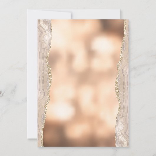 Elegant koper marmer glitter zoet 16 kaart (Achterkant)